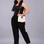 Women's Regular Fit Mid-Rise Ankle Length Solid Cotton Trouser Pants