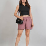 Women's Cotton Fabric Comfortable-Fit Mid-Thigh Casual Short
