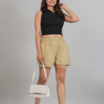 Women's Cotton Fabric Comfortable-Fit Mid-Thigh Casual Short