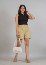 Women's Cotton Fabric Comfortable-Fit Mid-Thigh Casual Short