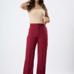 Women's Viscose Rayon Straight-Fit Solid Trousers For Casual and Formal Wear