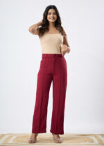 Women's Viscose Rayon Straight-Fit Solid Trousers For Casual and Formal Wear