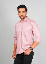 Men’s Cotton Fabric Spread Collar & Long Sleeves Solid Shirt