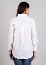 Women’s Solid Spread Collar With Long Sleeves Casual Shirt - Image 2