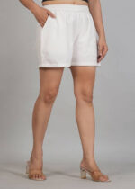 Women's Cotton Fabric Comfortable-Fit Mid-Thigh Casual Short - Image 2