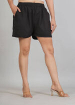 Women's Cotton Fabric Comfortable-Fit Mid-Thigh Casual Short - Image 3