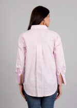 Women’s Solid Spread Collar With Long Sleeves Casual Shirt - Image 3