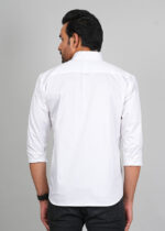 Men’s Cotton Fabric Spread Collar & Long Sleeves Solid Shirt - Image 3