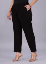 Women's Regular Fit Mid-Rise Ankle Length Solid Cotton Trouser Pants - Image 4