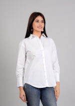 Women’s Solid Spread Collar With Long Sleeves Casual Shirt - Image 4