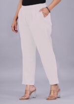 Women's Regular Fit Mid-Rise Ankle Length Solid Cotton Trouser Pants - Image 4