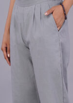 Women's Regular Fit Mid-Rise Ankle Length Solid Cotton Trouser Pants - Image 6