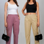 Women's Regular Fit Mid-Rise Ankle Length Solid Cotton Trouser Pants Combo Pack of 2 Pc