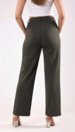 Women's Viscose Rayon High-Waist Formal Wear Solid Straight-Fit Trouser Pants - Image 2