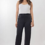 Women's Viscose Rayon High-Waist Formal Wear Solid   Straight-Fit Trouser Pants