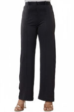 Women's Viscose Rayon High-Waist Formal Wear Solid   Straight-Fit Trouser Pants - Image 4