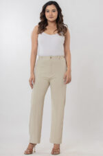 Women's Viscose Rayon High-Waist Formal Wear Solid   Straight-Fit Trouser Pants