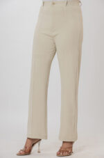 Women's Viscose Rayon High-Waist Formal Wear Solid   Straight-Fit Trouser Pants - Image 4
