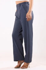 Women's Viscose Rayon High-Waist Formal Wear Solid   Straight-Fit Trouser Pants - Image 3