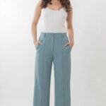 Women's Viscose Rayon High-Waist Formal Wear Solid   Straight-Fit Trouser Pants