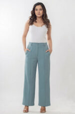 Women's Viscose Rayon High-Waist Formal Wear Solid   Straight-Fit Trouser Pants