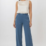 Women's Viscose Rayon High-Waist Formal Wear Solid   Straight-Fit Trouser Pants