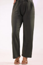 Women's Viscose Rayon High-Waist Formal Wear Solid Straight-Fit Trouser Pants - Image 5