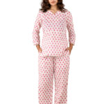 Women's Cotton Fabric Floral Printed V-Neck Design Stylish Co-ord Set