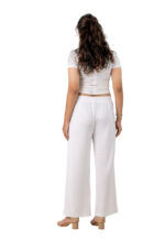 Women's Viscose Rayon Elastic Band Straight Fit High Waist Solid Trousers Pant - Image 2