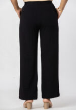 Women's Viscose Rayon Elastic Band Straight Fit High Waist Solid Trousers Pant - Image 2