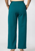 Women's Viscose Rayon Elastic Band Straight Fit High Waist Solid Trousers Pant - Image 2