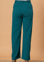 Women's Viscose Rayon Elastic Band Straight Fit High Waist Solid Trousers Pant - Image 2