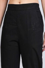 Women's Regular Fit Mid-Rise Ankle Length Solid Cotton Trouser Pant - Image 3