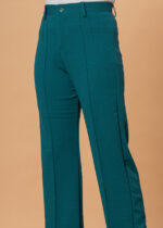 Women's Viscose Rayon Elastic Band Straight Fit High Waist Solid Trousers Pant - Image 4