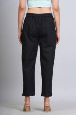 Women's Regular Fit Mid-Rise Ankle Length Solid Cotton Trouser Pant - Image 4
