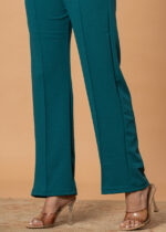 Women's Viscose Rayon Elastic Band Straight Fit High Waist Solid Trousers Pant - Image 5