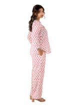 Women's Cotton Fabric Floral Printed V-Neck Design Stylish Co-ord Set - Image 3