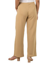 Women's Viscose Rayon Elastic Band Straight Fit High Waist Solid Trousers Pant - Image 3