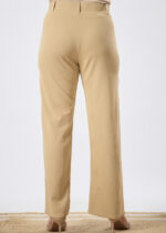 Women's Viscose Rayon Elastic Band Straight Fit High Waist Solid Trousers Pant - Image 3