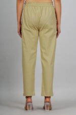 Women's Regular Fit Mid-Rise Ankle Length Solid Cotton Trouser Pant - Image 3