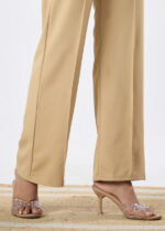Women's Viscose Rayon Elastic Band Straight Fit High Waist Solid Trousers Pant - Image 4