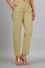 Women's Regular Fit Mid-Rise Ankle Length Solid Cotton Trouser Pant - Image 4