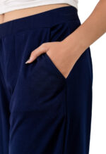 Women's Viscose Rayon Elastic Band Straight Fit High Waist Solid Trousers Pant - Image 5