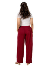 Women's Viscose Rayon Elastic Band Straight Fit High Waist Solid Trousers Pant - Image 4