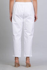 Women's Regular Fit Mid-Rise Ankle Length Solid Cotton Trouser Pant - Image 3