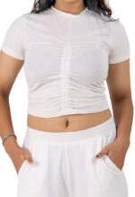 Women's Viscose Rayon Elastic Band Straight Fit High Waist Solid Trousers Pant - Image 5