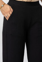 Women's Viscose Rayon Elastic Band Straight Fit High Waist Solid Trousers Pant - Image 5